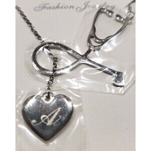 Silver Stethoscope Heart Pendant Necklace 18" Chain Engraved RN LPN NP MD CNA MA